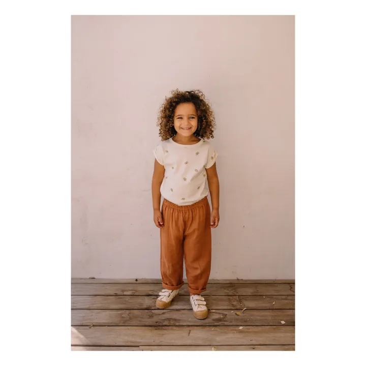 Cousin Organic Cotton Muslin Trousers | Caramel- Product image n°1