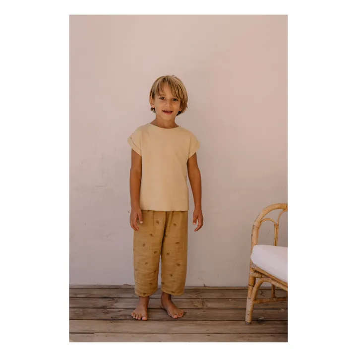 Pantalon Gaze de Coton Bio Cousin | Jaune- Image produit n°1