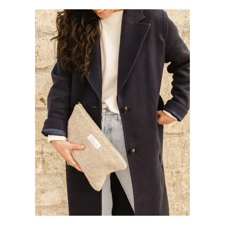 Wool and Linen Pouch | Heather beige- Product image n°4