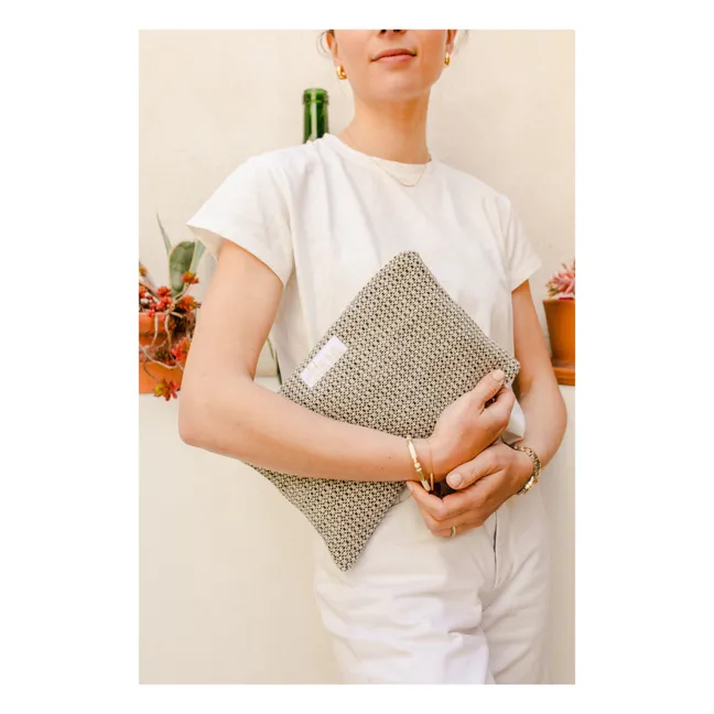 Bolso de mano de lino
