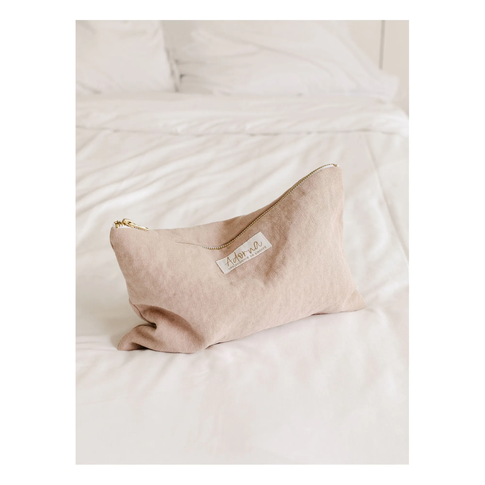 Pochette en lin | Rose poudré- Image produit n°3
