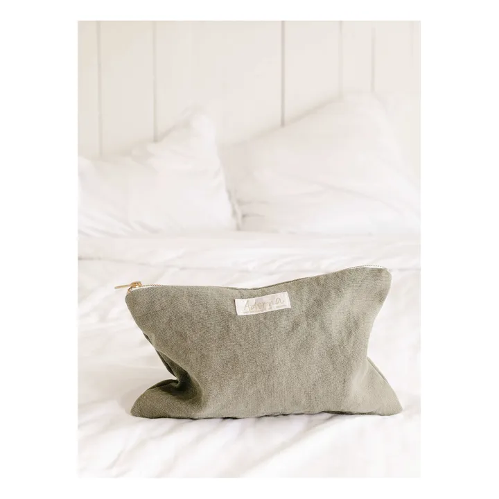 Pochette en lin | Vert kaki- Image produit n°3