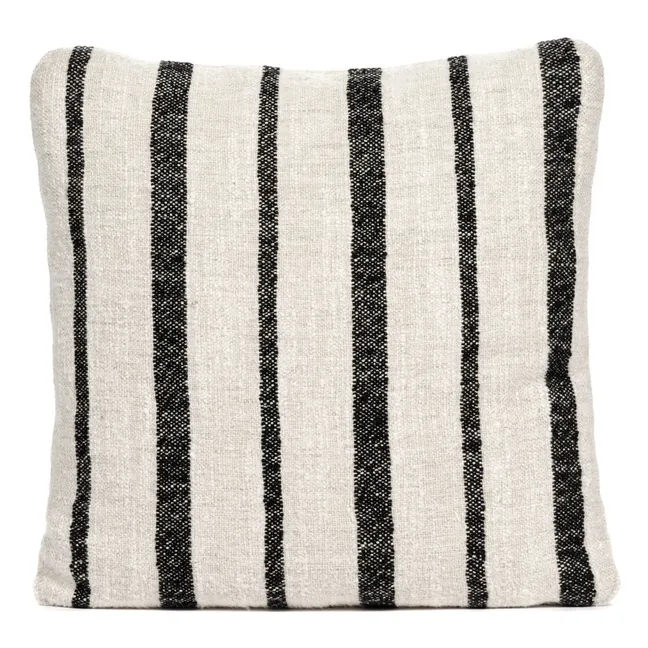 Cuscino in lino, modello: Rudolph, a righe | Nero