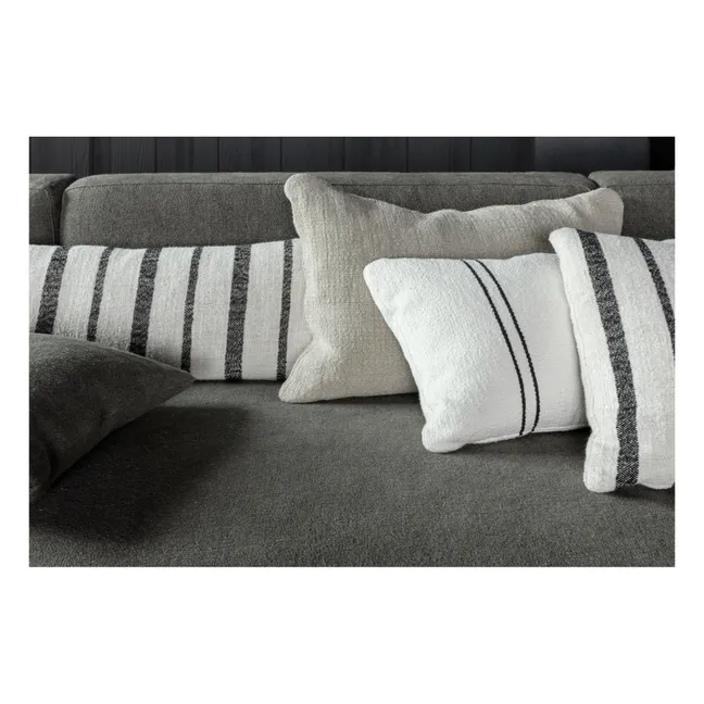 Cuscino in lino, modello: Rudolph, a righe | Nero