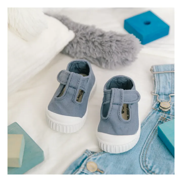 Sandalia Tira Lona Velcro Sneakers | Blue- Product image n°1