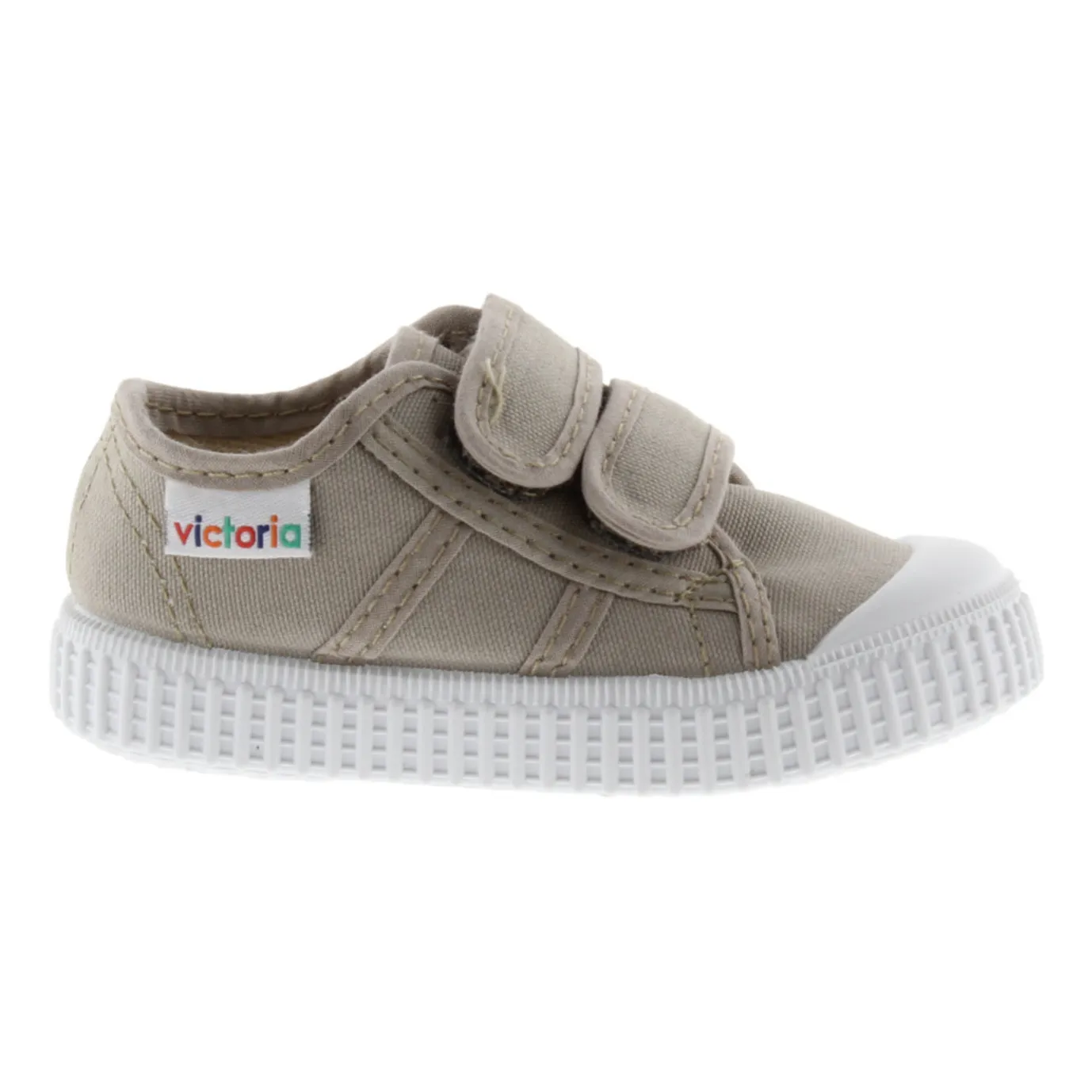 Victoria Beige Tiras Lona Velcro Sneakers