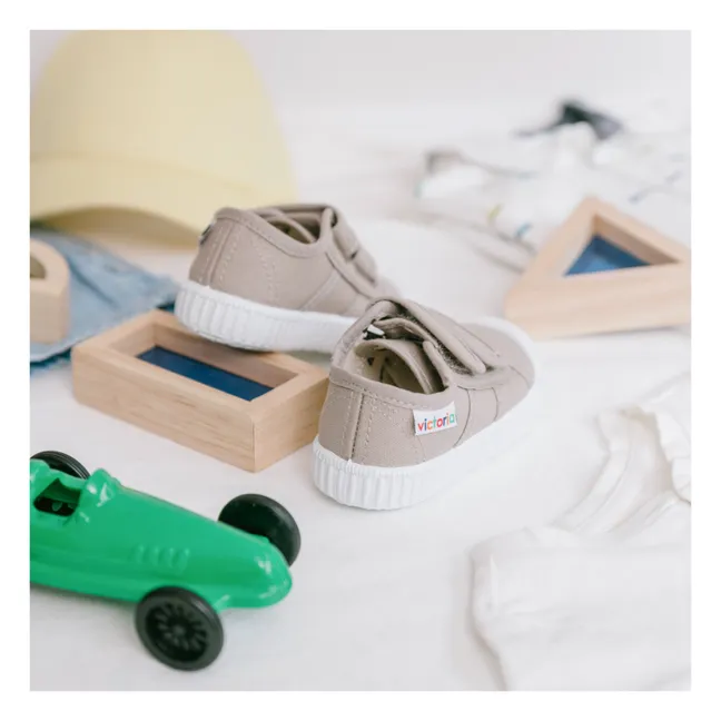 Baskets Scratchs Tiras Lona | Beige