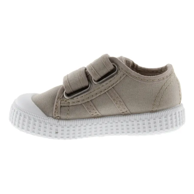 Baskets Scratchs Tiras Lona | Beige