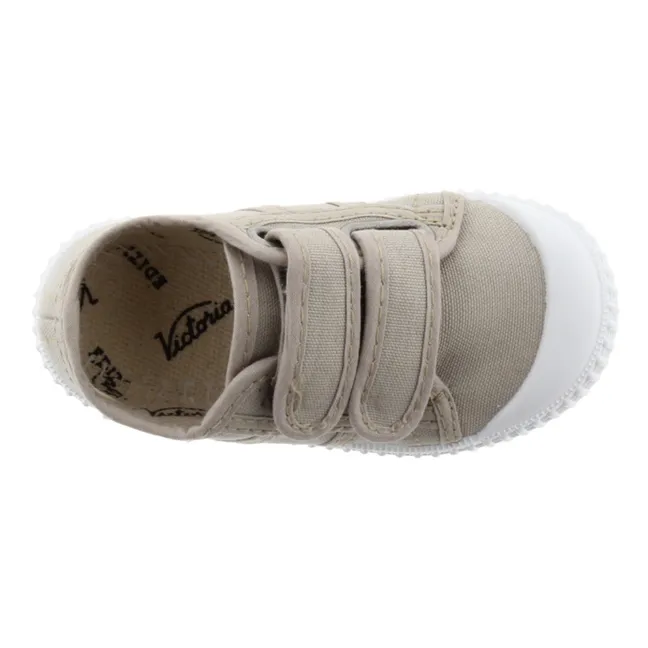 Baskets Scratchs Tiras Lona | Beige