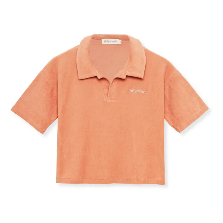 River Organic Cotton Terry Polo Shirt | Terracotta- Product image n°0