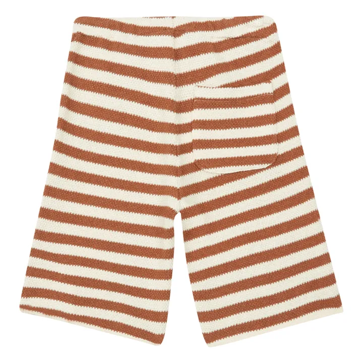 Striped Knit Shorts | Chocolate- Product image n°1