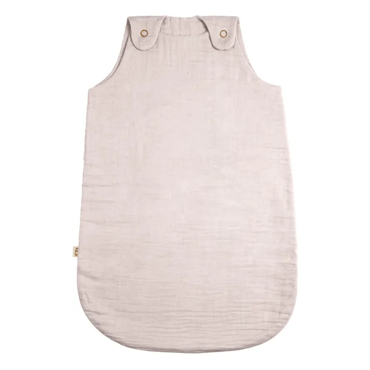 Light Organic Cotton Muslin Baby Sleeping Bag | Powder S018- Product image n°0