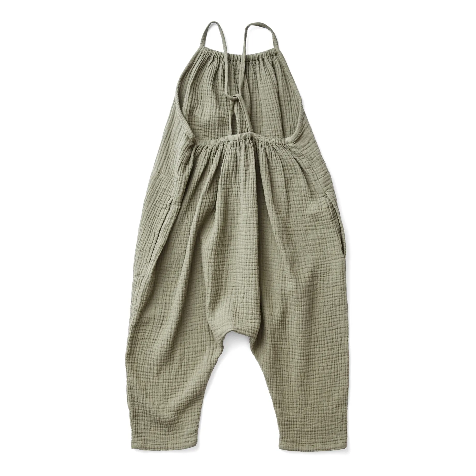 Ines Cotton Muslin Jumpsuit | Olive green- Product image n°6