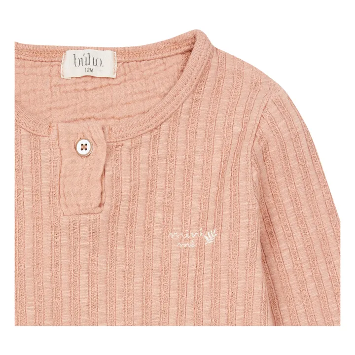 T-Shirt Coton Bio Côtelé Bébé | Vieux Rose- Image produit n°1