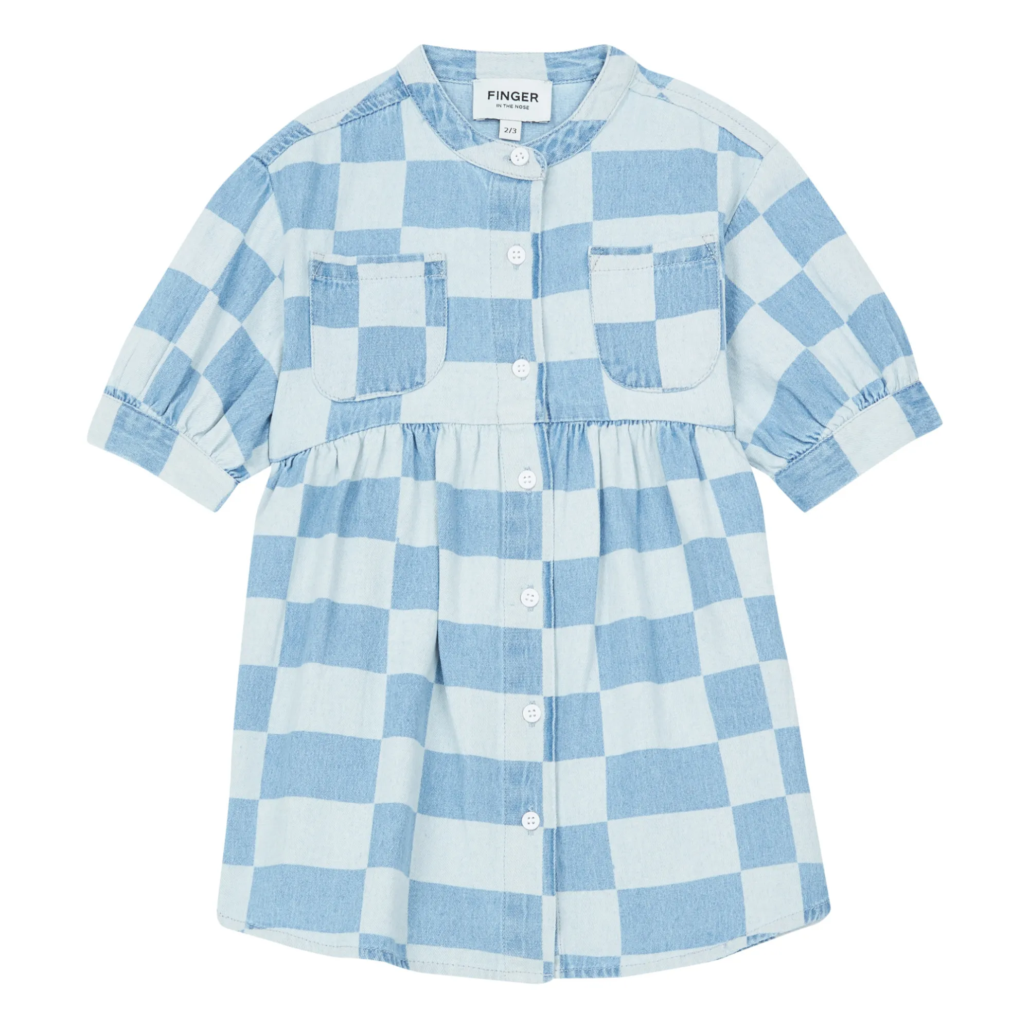 Finger In The Nose Denim Blue Swing Dress