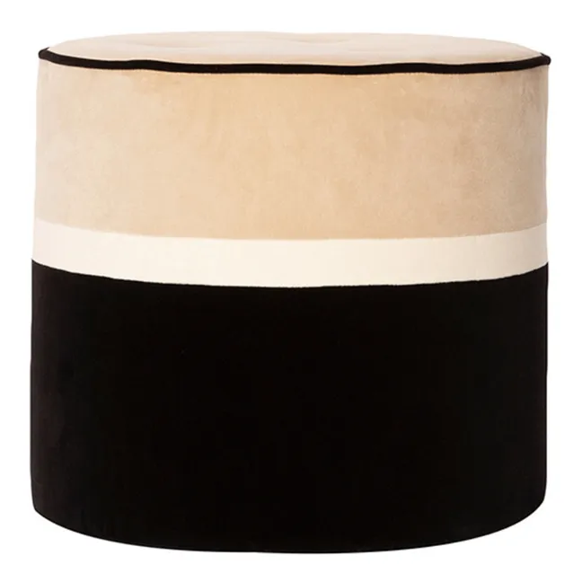 Puf Léo de terciopelo | Beige