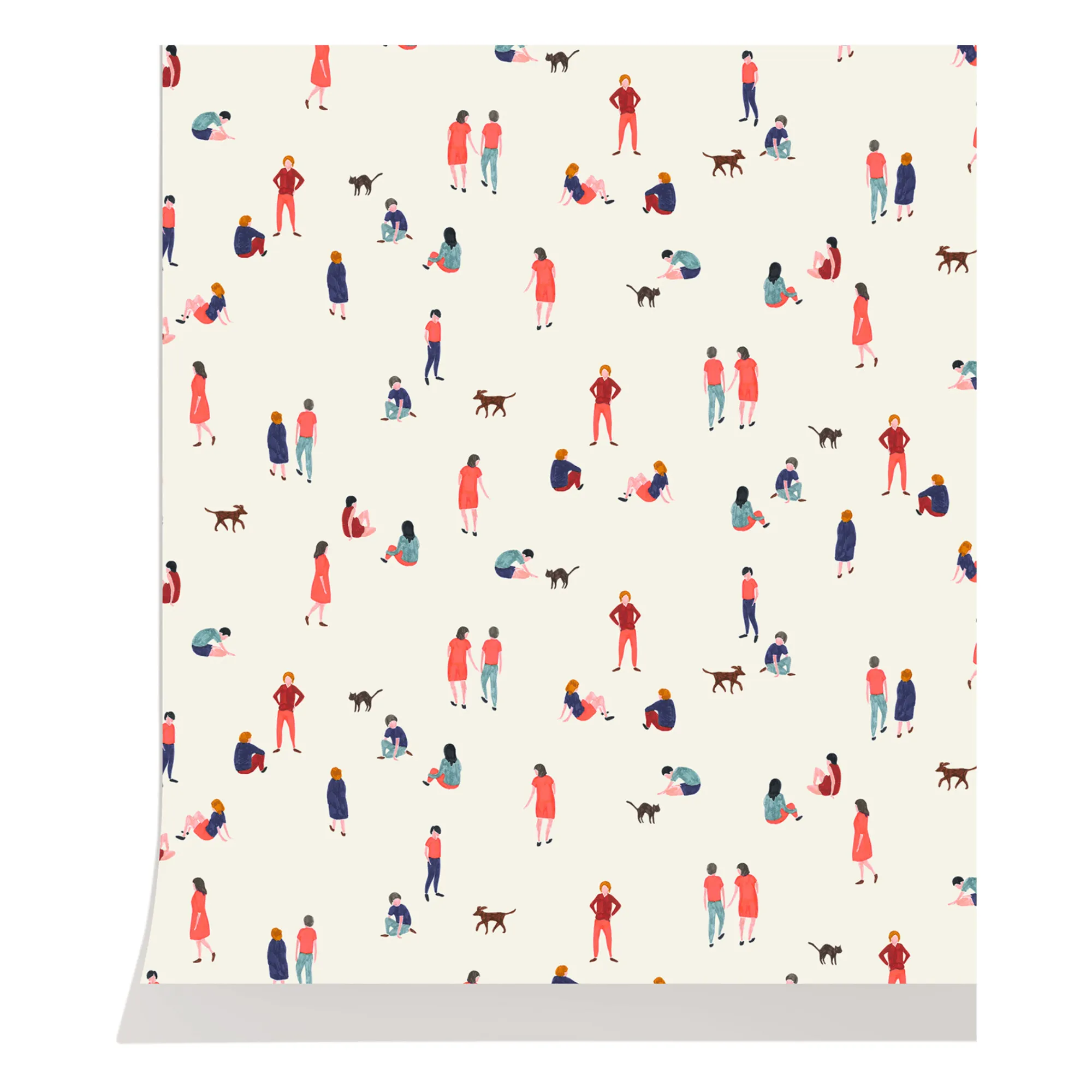 Season Paper Multicoloured Promenade Wallpaper