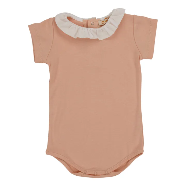 Crystal Organic Cotton Baby Bodysuit | Pale pink- Product image n°0