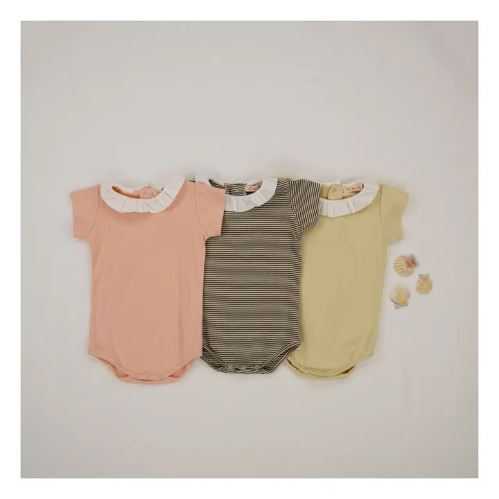 Crystal Organic Cotton Baby Bodysuit | Pale pink- Product image n°1