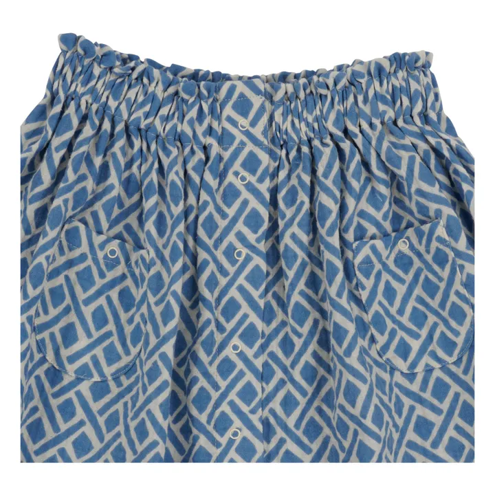 Betty Organic Cotton Muslin Skirt | Blue- Product image n°3