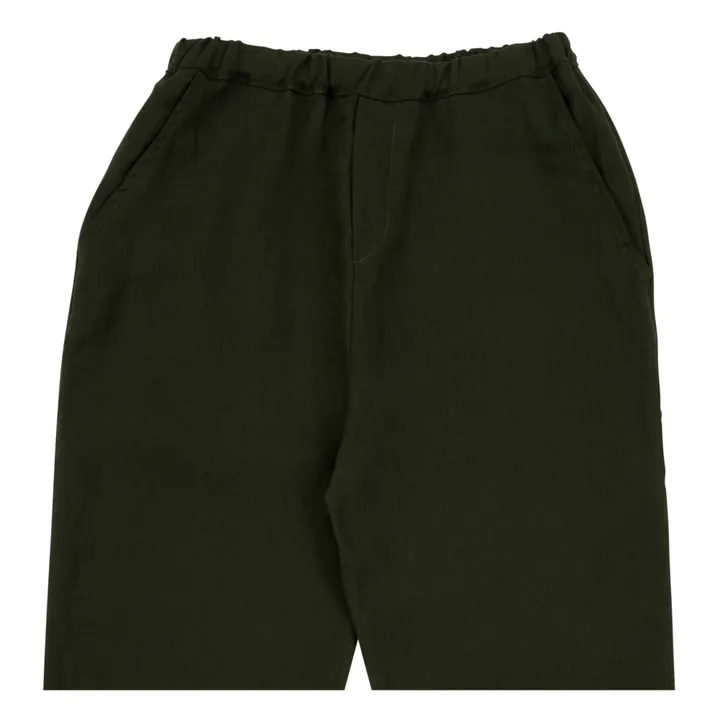 Pantalón de lino orgánico Caspar | Verde Oscuro- Imagen del producto n°3