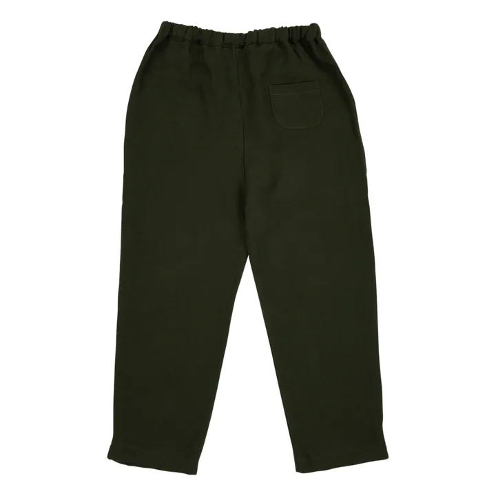 Pantalón de lino orgánico Caspar | Verde Oscuro- Imagen del producto n°4