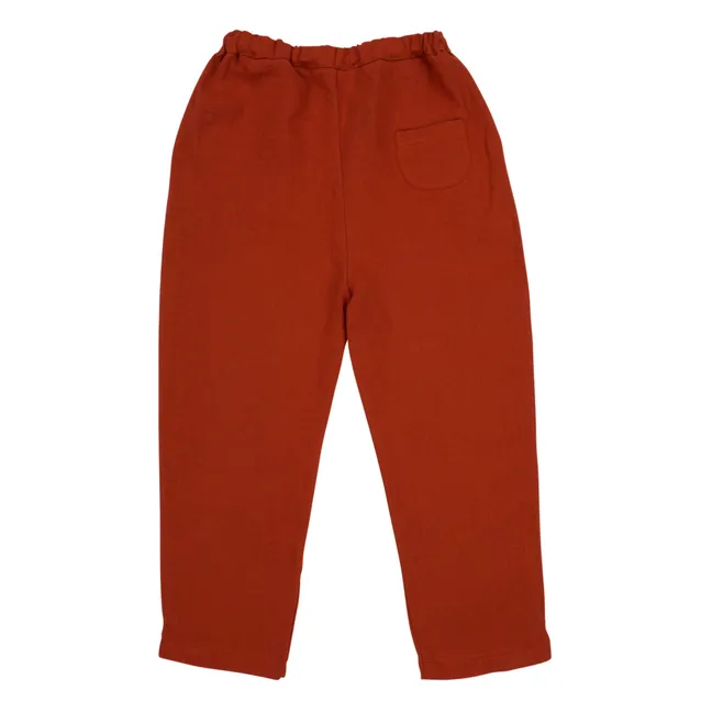 Caspar Organic Linen Trousers | Rust