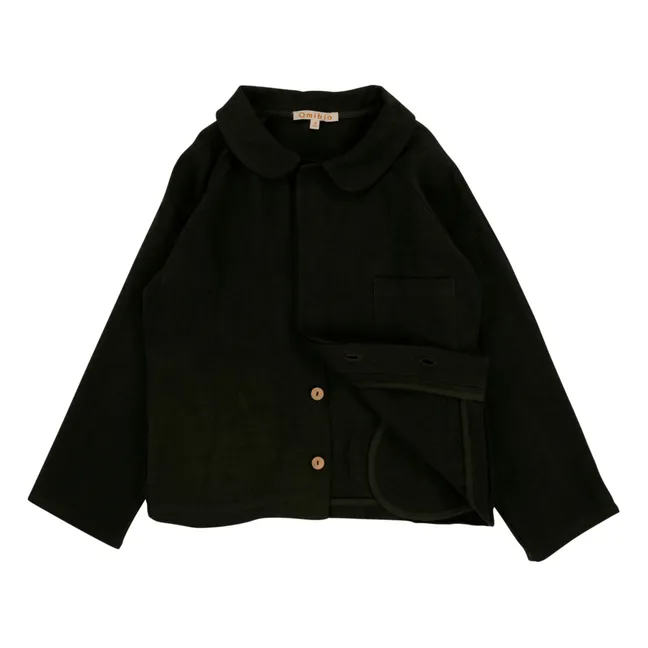 Guru Organic Linen Jacket | Dark green