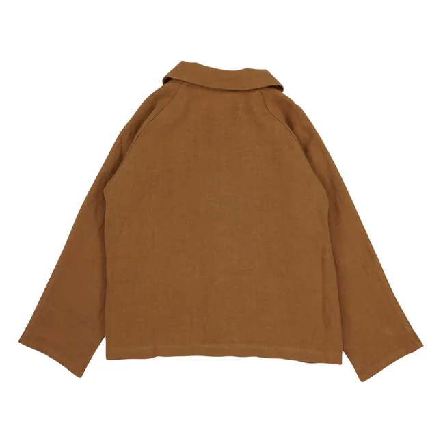 Guru Organic Linen Jacket | Camel