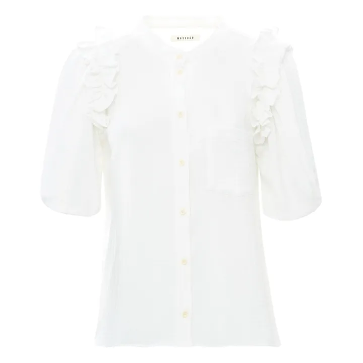 Harriet Gaze-Bluse aus Baumwolle | Weiß- Produktbild Nr. 0