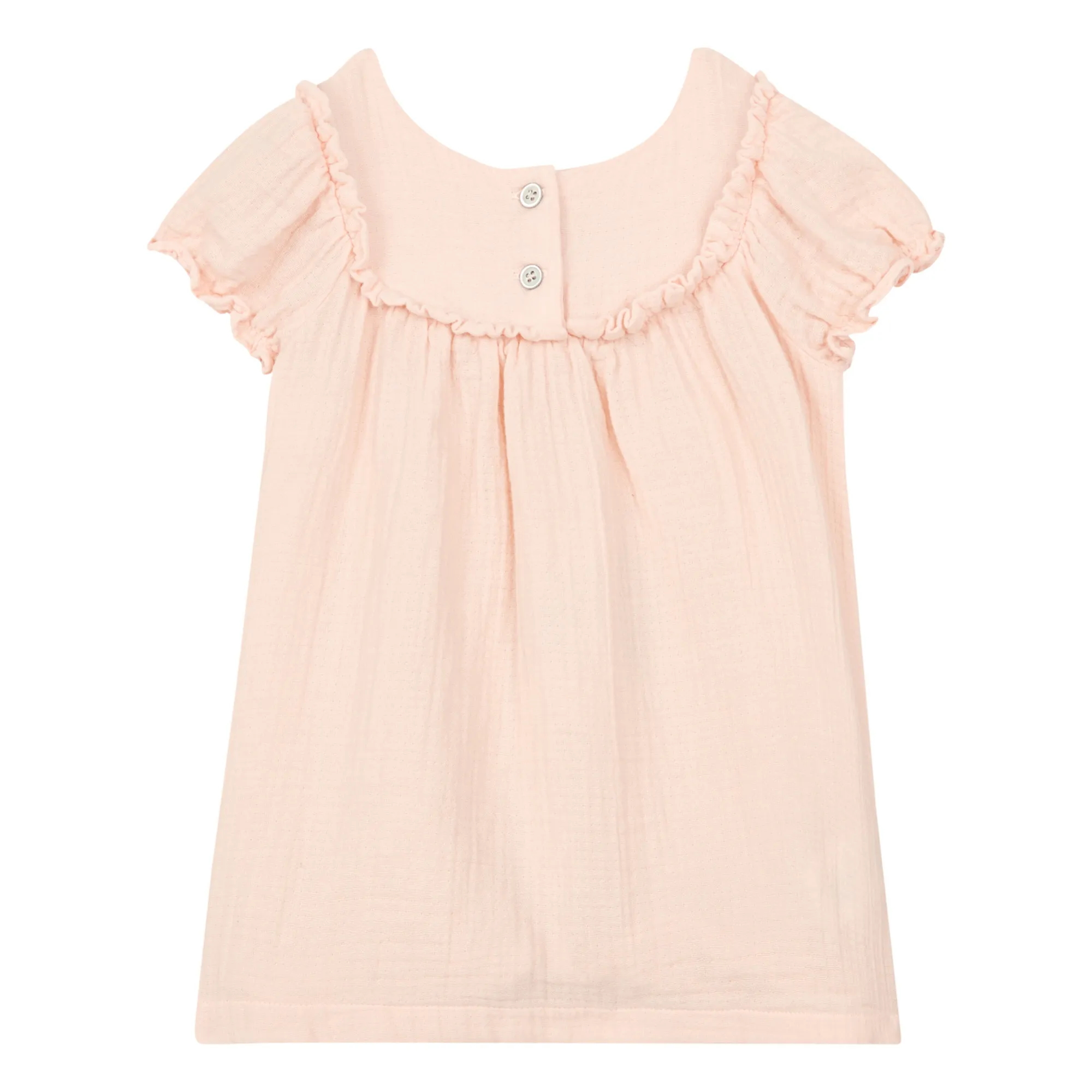Bonton Pale Pink Emma Organic Cotton Muslin Dress
