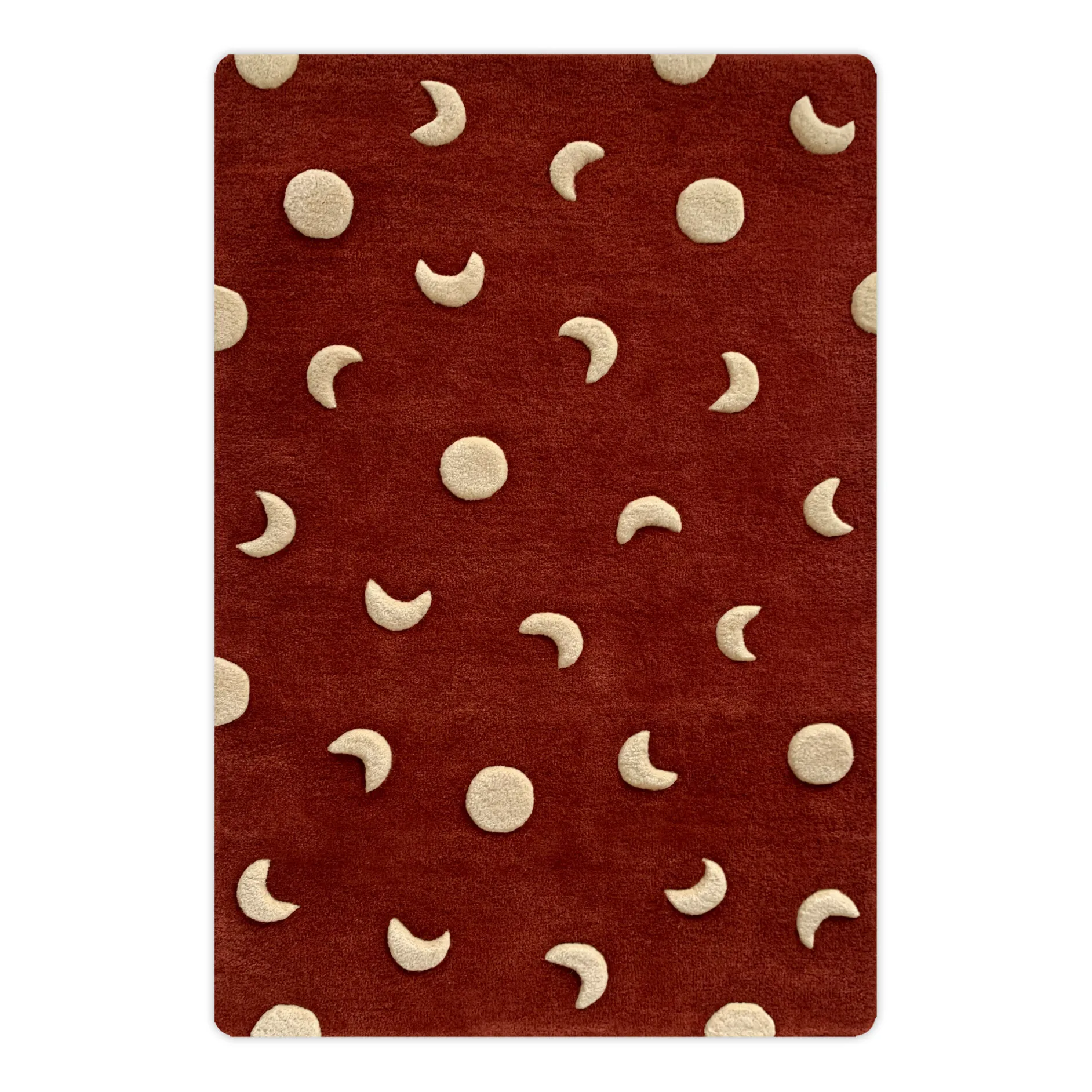 Tapis Lunes en laine | Bordeaux- Image produit n°0
