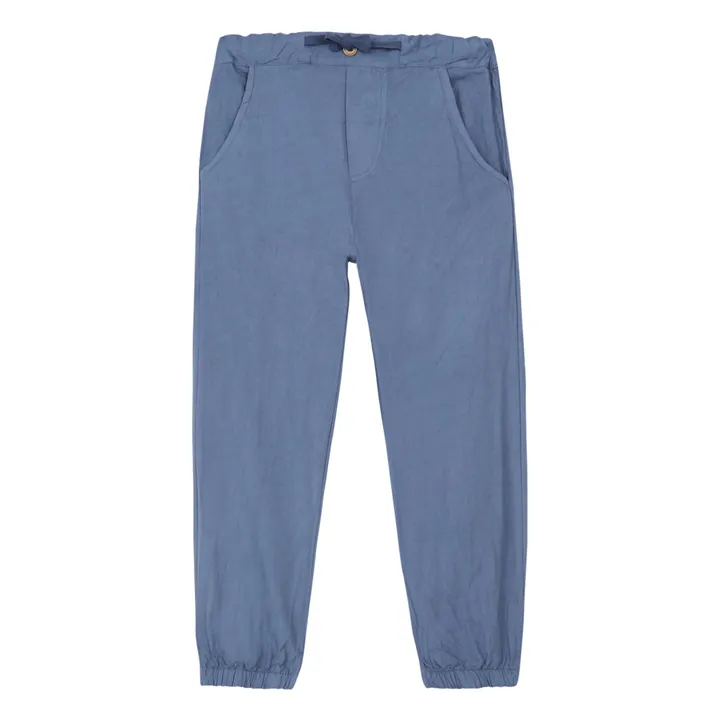 Organic Cotton Poplin Trousers | Blue- Product image n°0