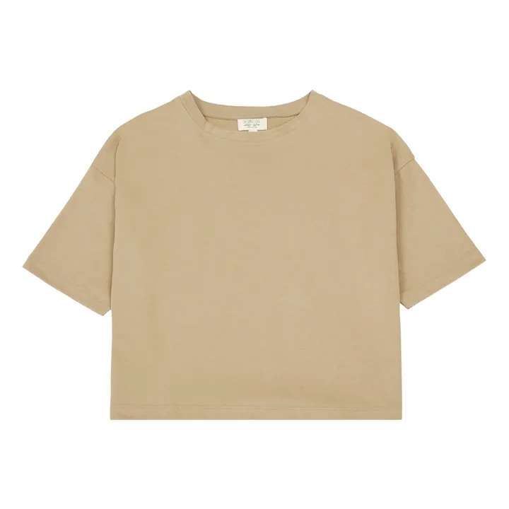 T-Shirt Bio-Baumwolle Oversize  | Beige- Produktbild Nr. 0