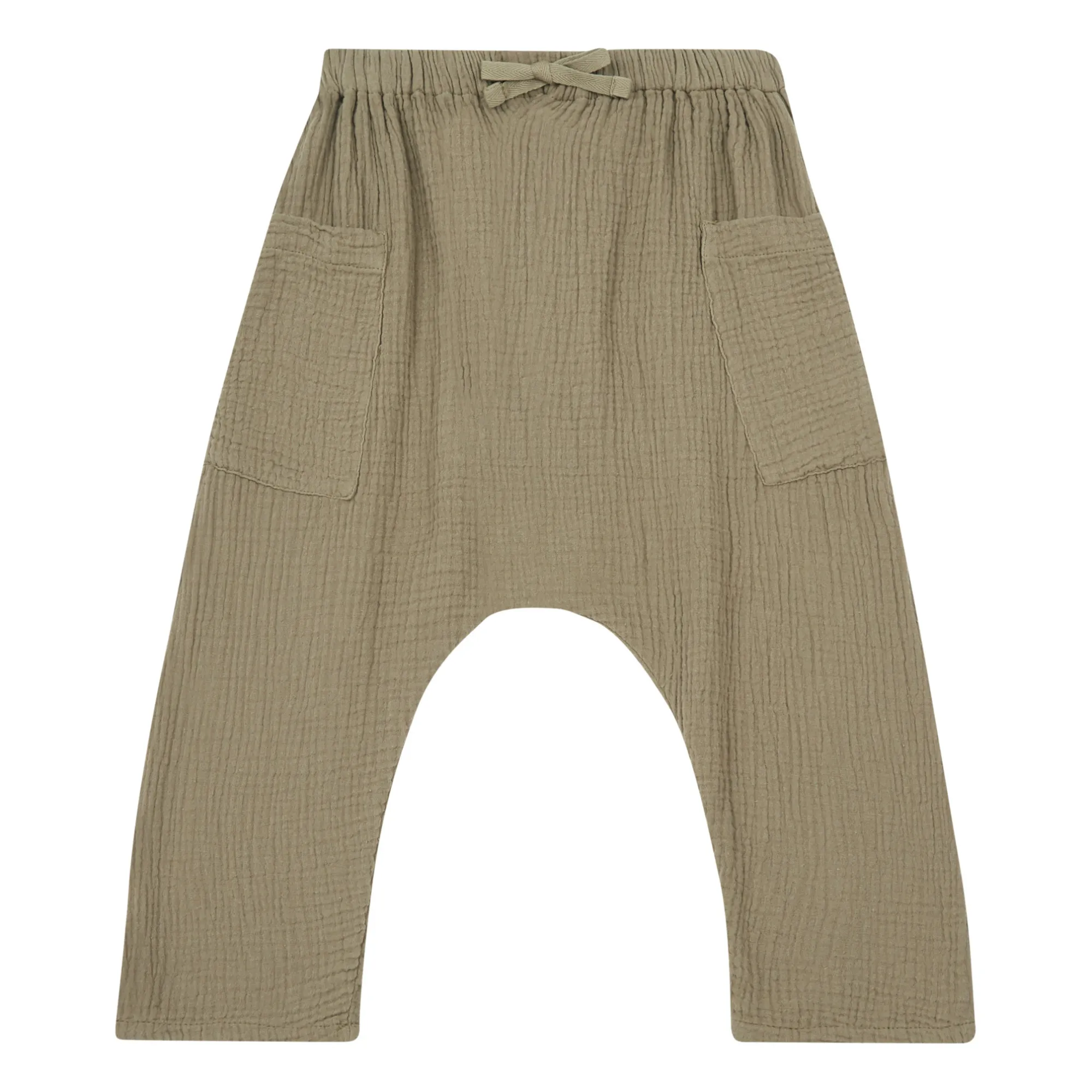 Sarouel Gaze de Coton Bio | Sauge- Image produit n°0