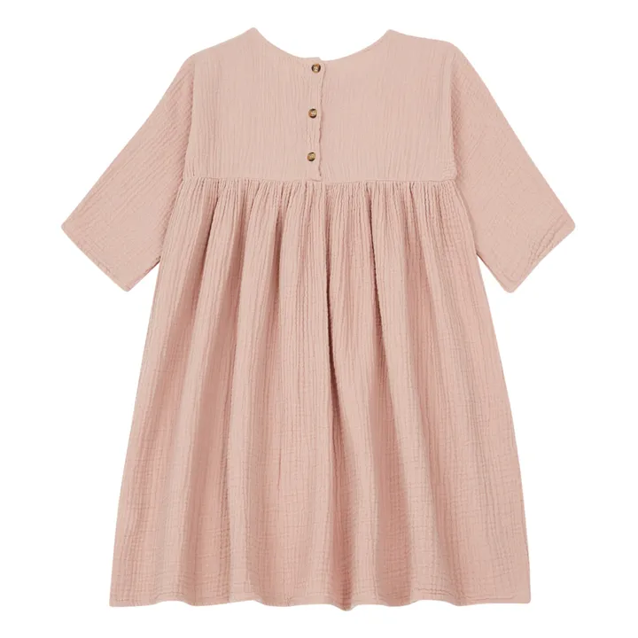 The Simple Folk Kleid Bio-Baumwollgaze Blassrosa Smallable