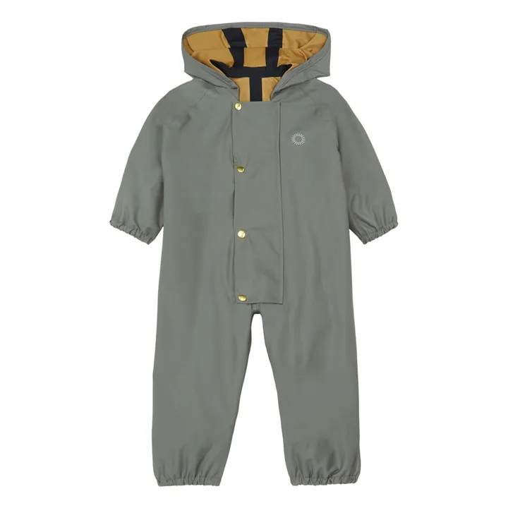 Recycled Polyester Waterproof Baby Snowsuit | Green- Product image n°0