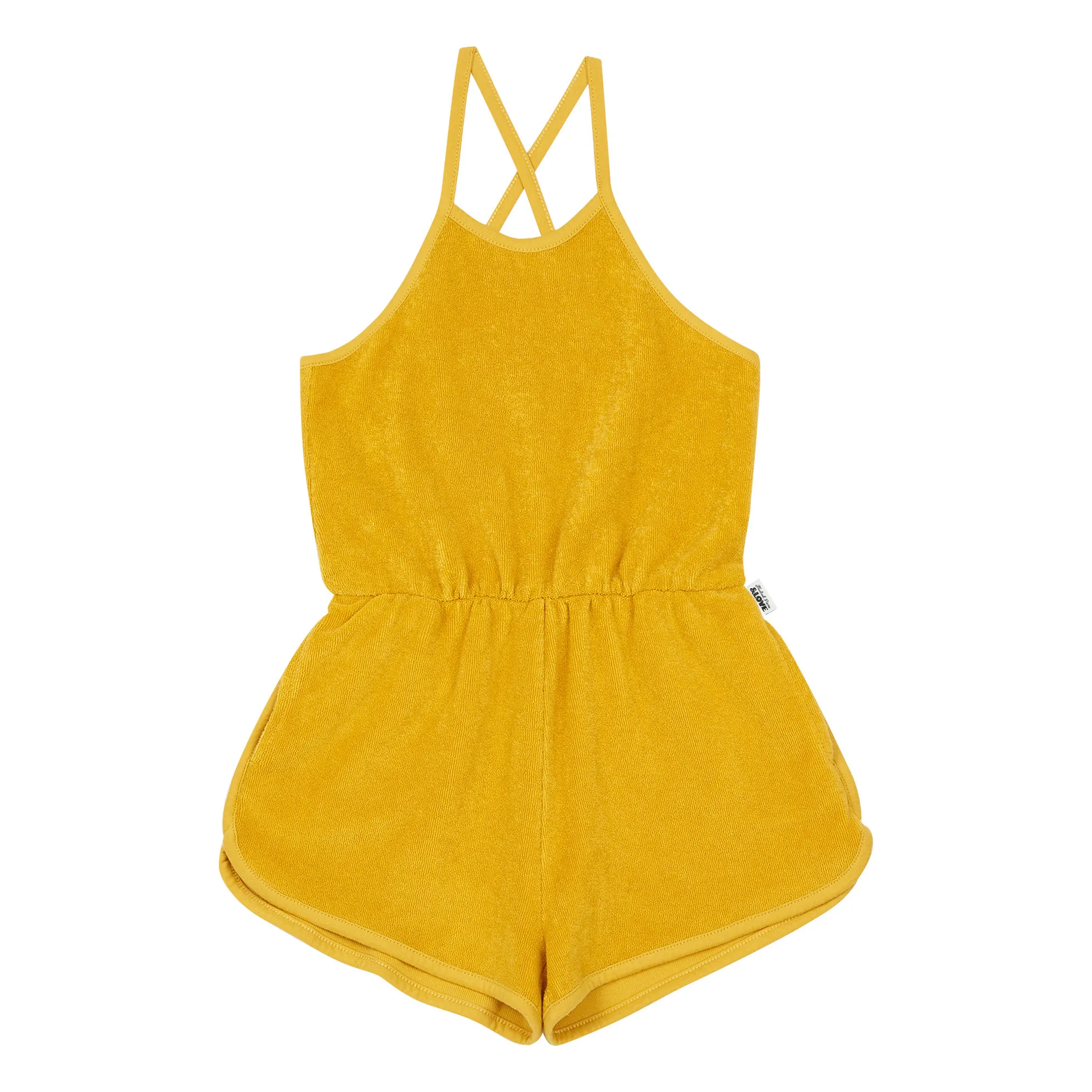 Hundred Pieces Sunflower Yellow Organic Terry Cloth Playsuit