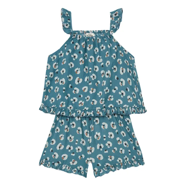 Exclusividad Gabrielle Paris x Smallable Pyjama Party – Top de pijama + Pantalón corto Julia | Azul