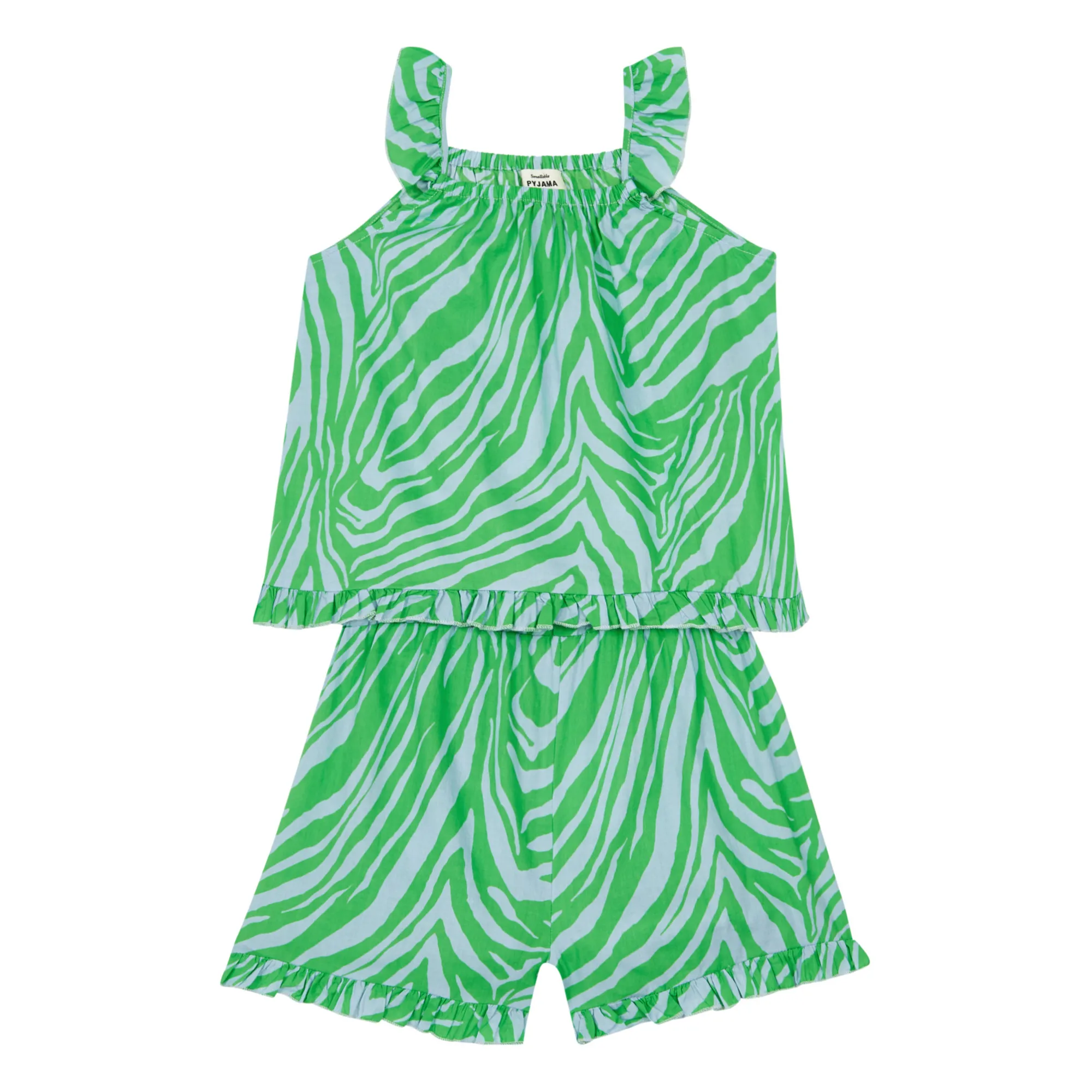 Suzie Winkle Green Julia Pyjama Top + Shorts Set - X Smallable Pyjama Paris Exclusive