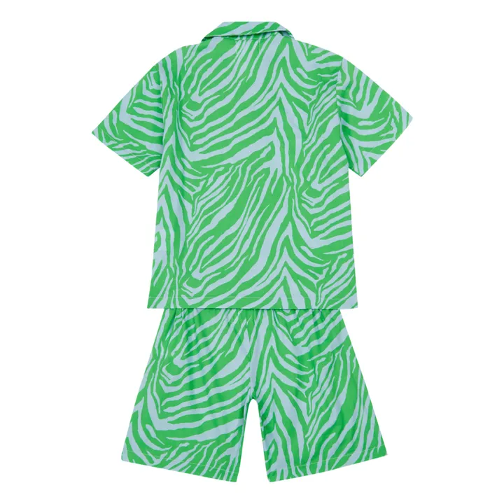 Esclusiva Suzie Winkle x Smallable Pyjama Party - Camicia del pigiama + Pantaloncini Swan | Verde- Immagine del prodotto n°1