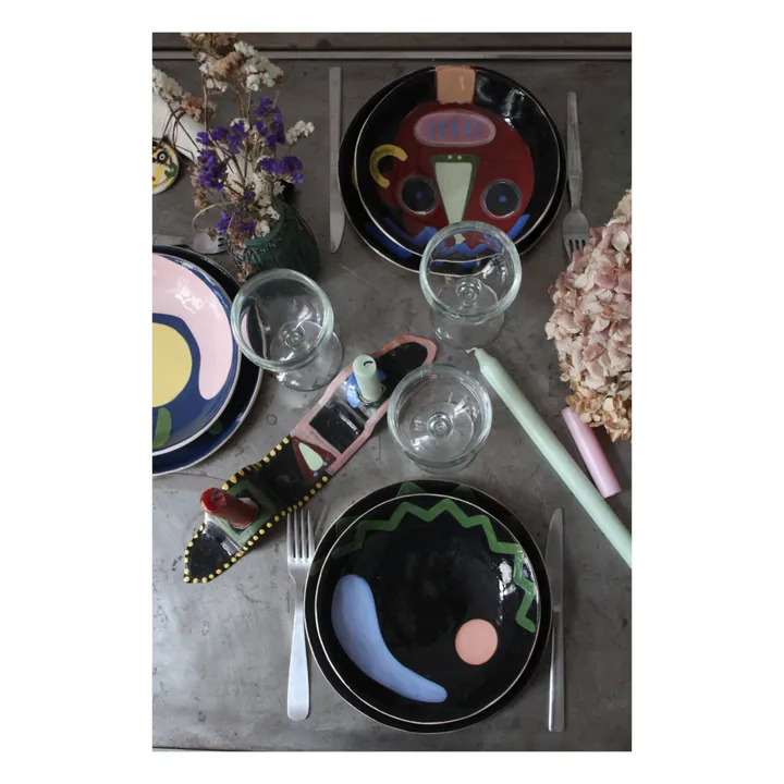 Milos Ceramic Shallow Bowl | Black- Product image n°1