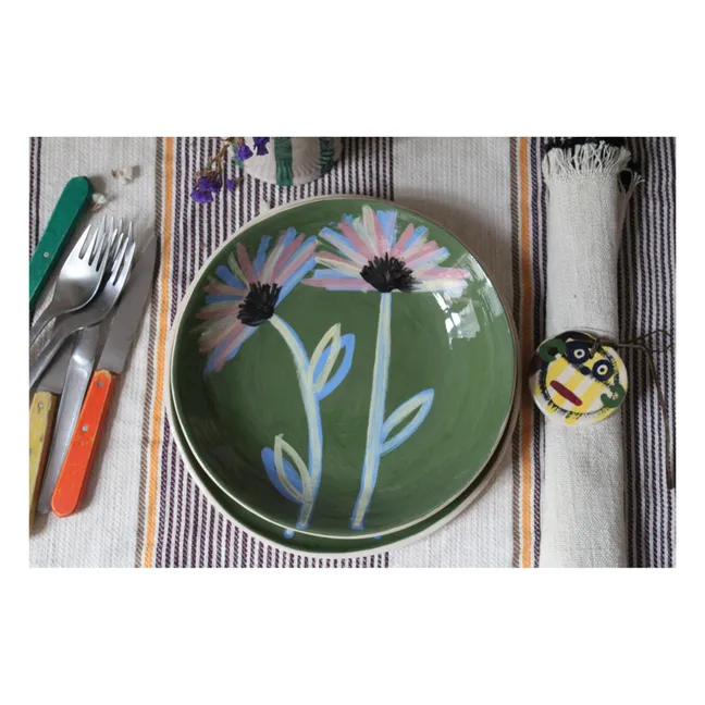 Assiette Louloudia creuse en céramique | Vert