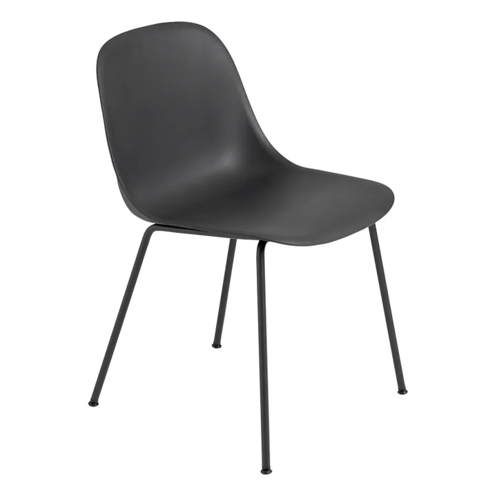 Chaise Fiber en plastique recyclé  | Noir- Image produit n°0