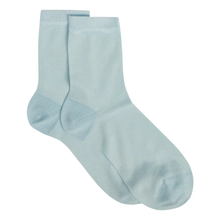 Calcetines de seda de un tobillo | Azul Cielo- Imagen del producto n°0