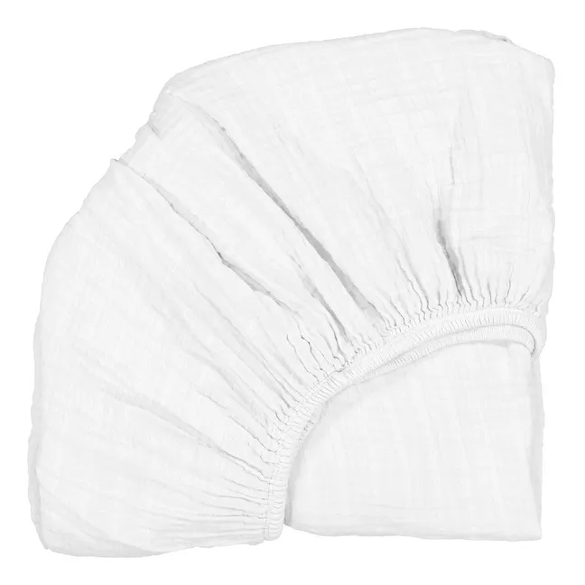 Drap-housse pour lit évolutif Kimi en coton bio | Blanc