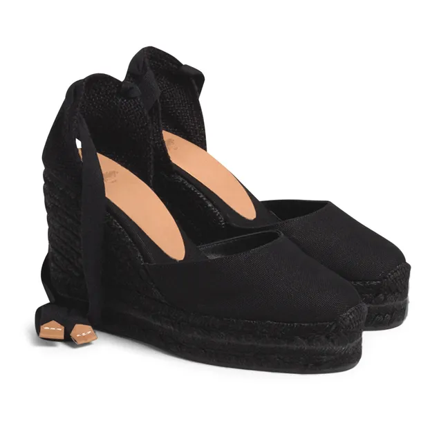Castaner FW25 Black canvas Carina wedges (20962100 NERO Castaner FW25 Black canvas Carina wedges (20962100 NERO