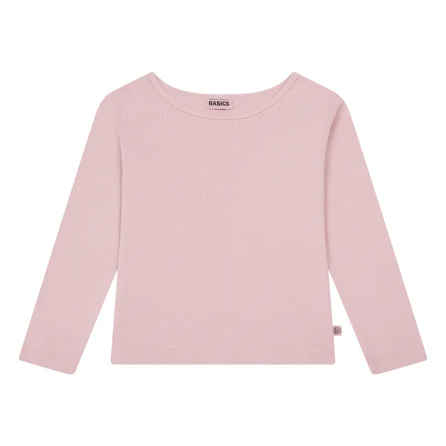 Ribbed Organic Cotton T-shirt | Dusty Pink
