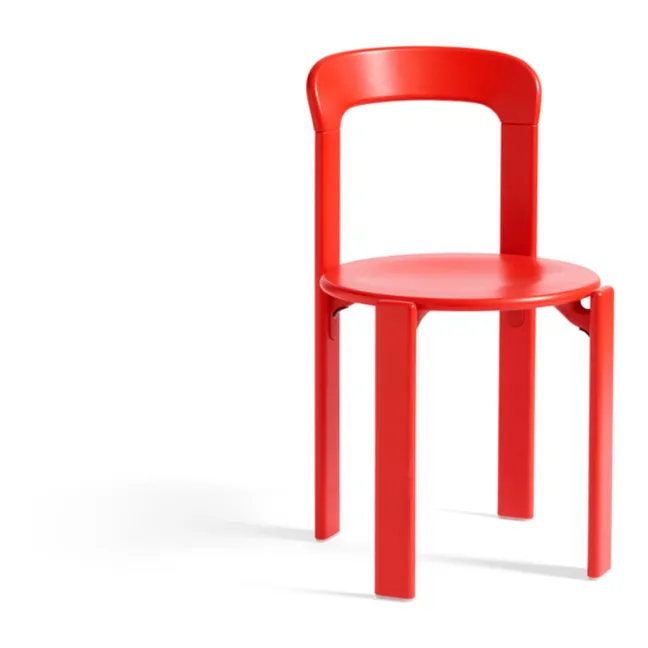 Chaise Rey en bois laqué - Bruno Rey | Rouge
