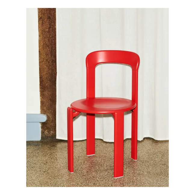 Chaise Rey en bois laqué - Bruno Rey | Rouge